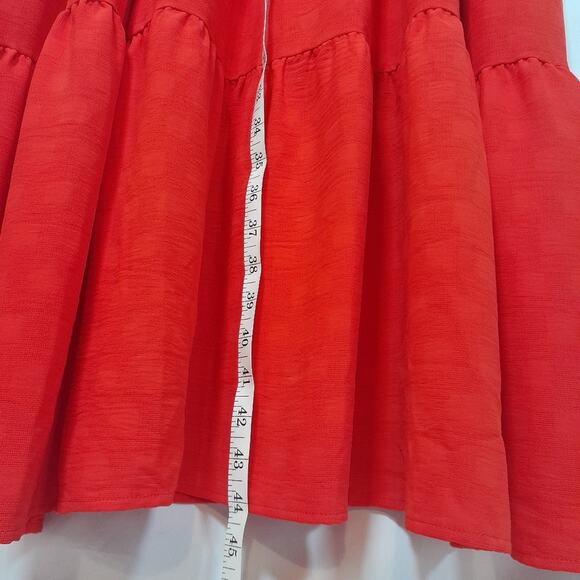 Entro Dress Red Tiered Maxi Women XL EUC Boho Western Cottagecore Lagenlook - Picture 9 of 13